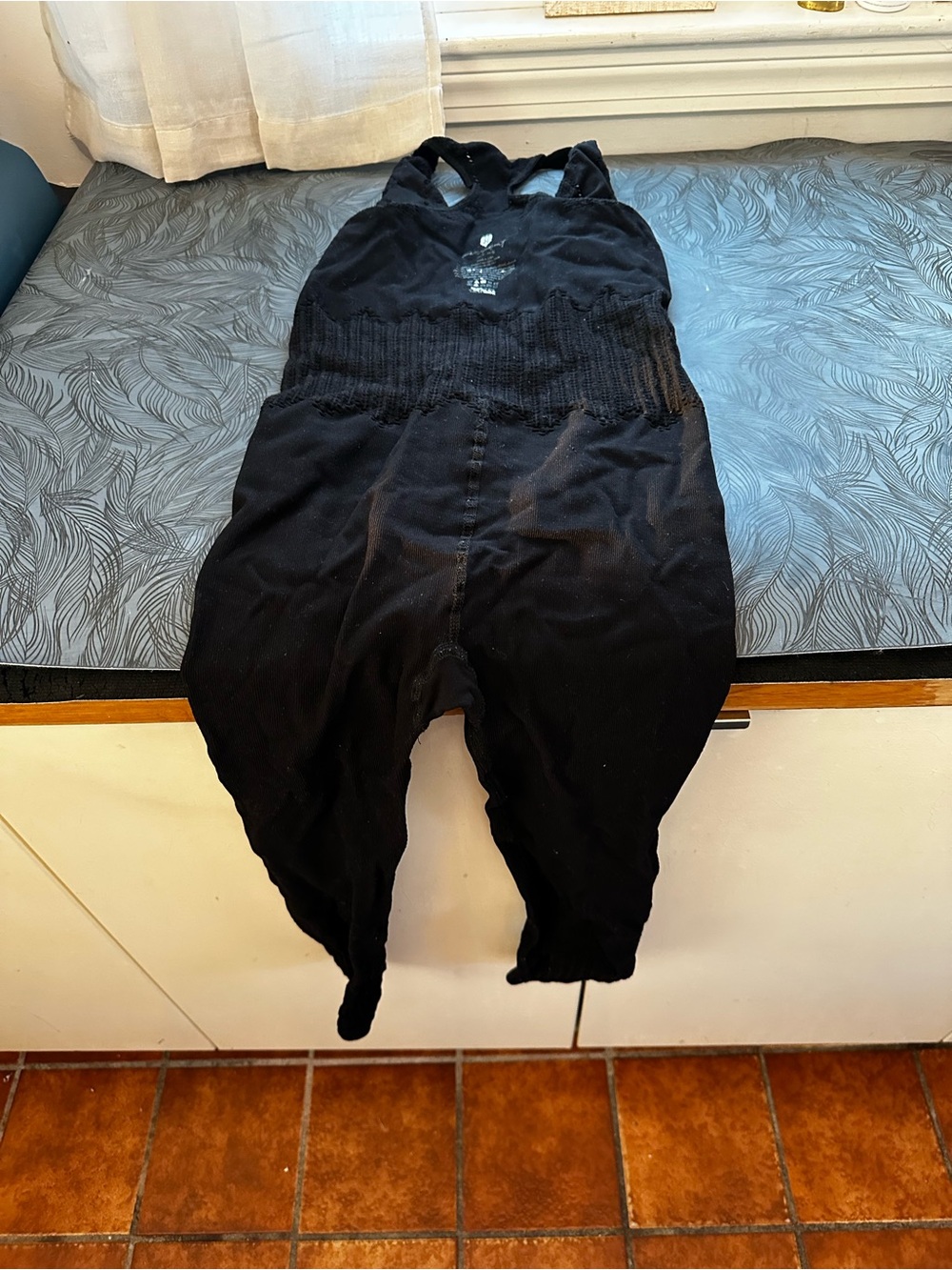 Free People Black Sleeveless Jumpsuit with Smocked Waist